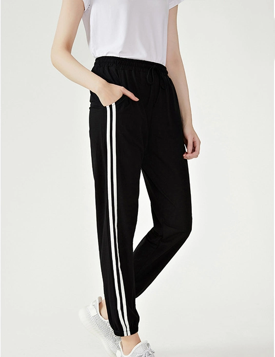 Sportswear Spring Soft Lightweight Fashion Joggers Women Clothing Custom Logo Side Stripe Trouser Casual Women&prime; S Pants