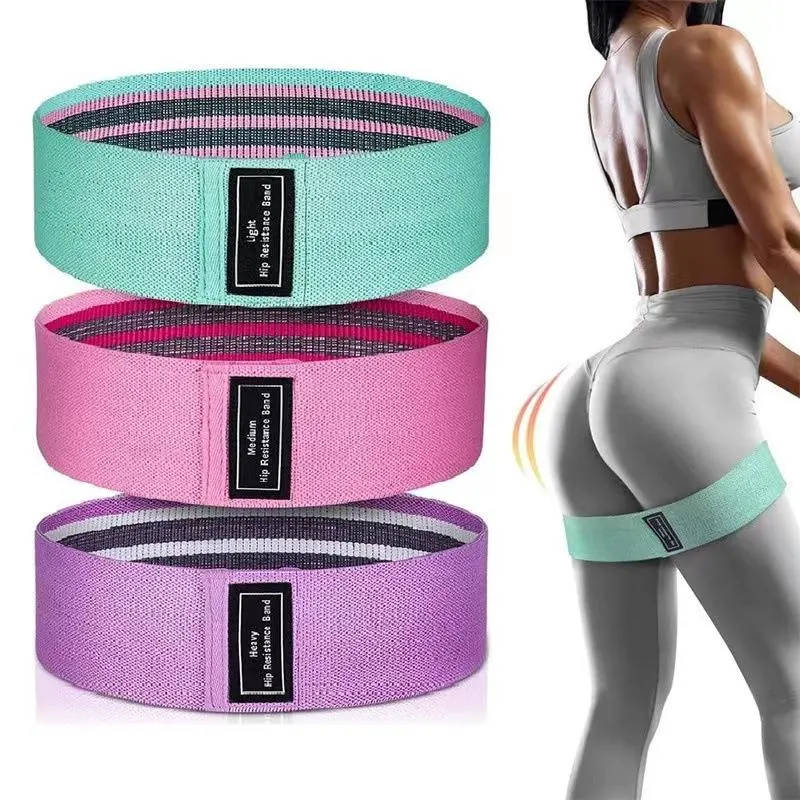 Custom Logo Non Slip Cloth Exercise Bands to Workout Glutesthighs & Legs Bfr Band for Yoga Pilates for Men/Women - 3 Levels