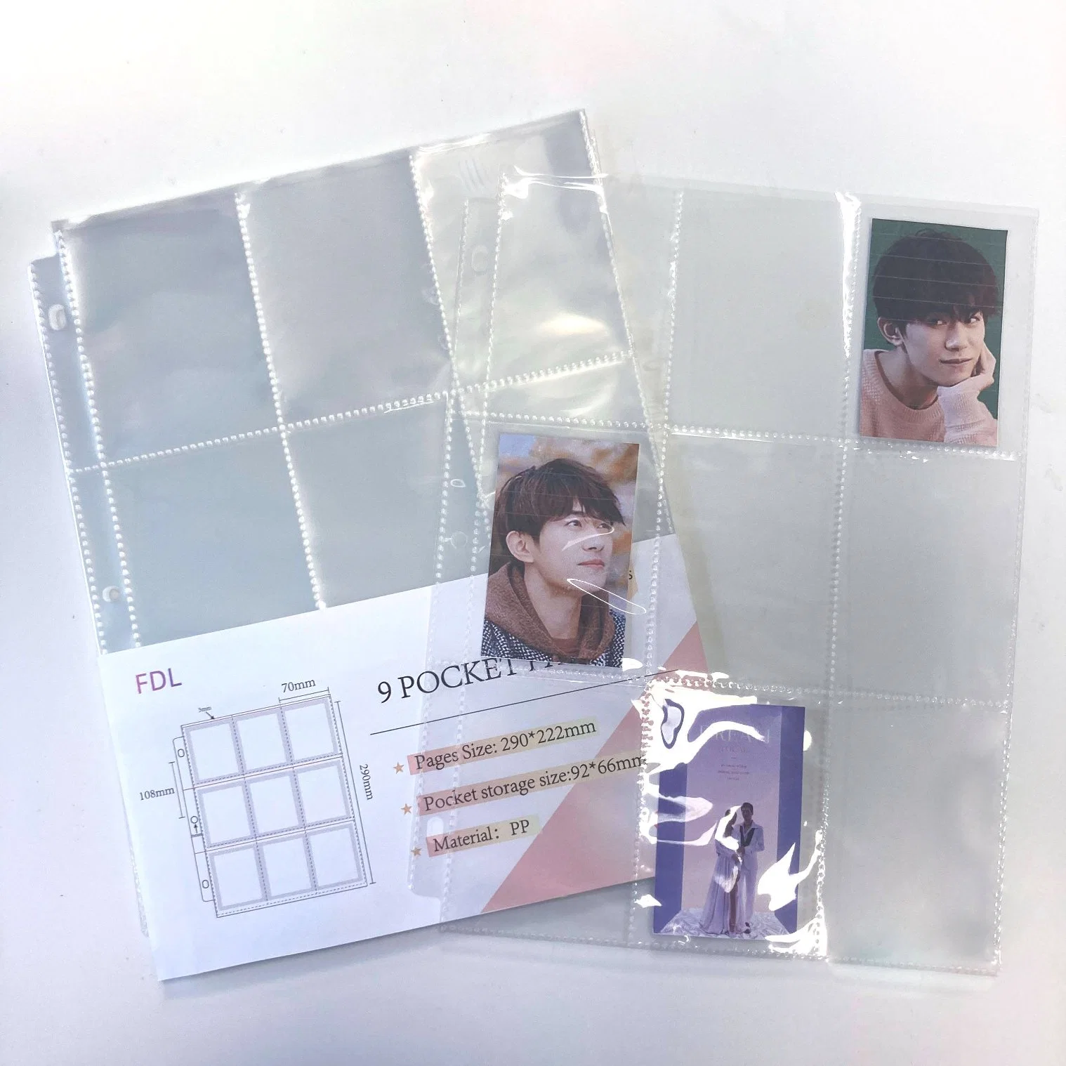 Trading Card Sleeves 9 Pockets Card Storage Album Pages 11 Hole Binder for Baseball and Other Sports Cards