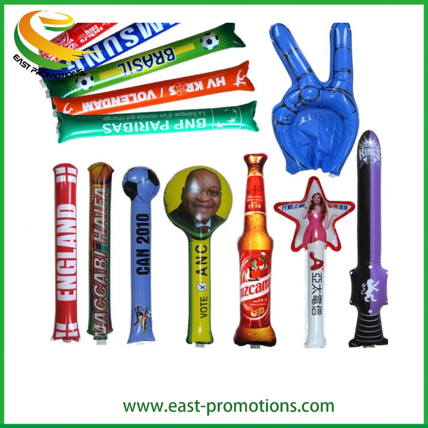 Custom Design Promotion Inflatable Balloon Stick, PE Cheering Stick Bam Bam Stick
