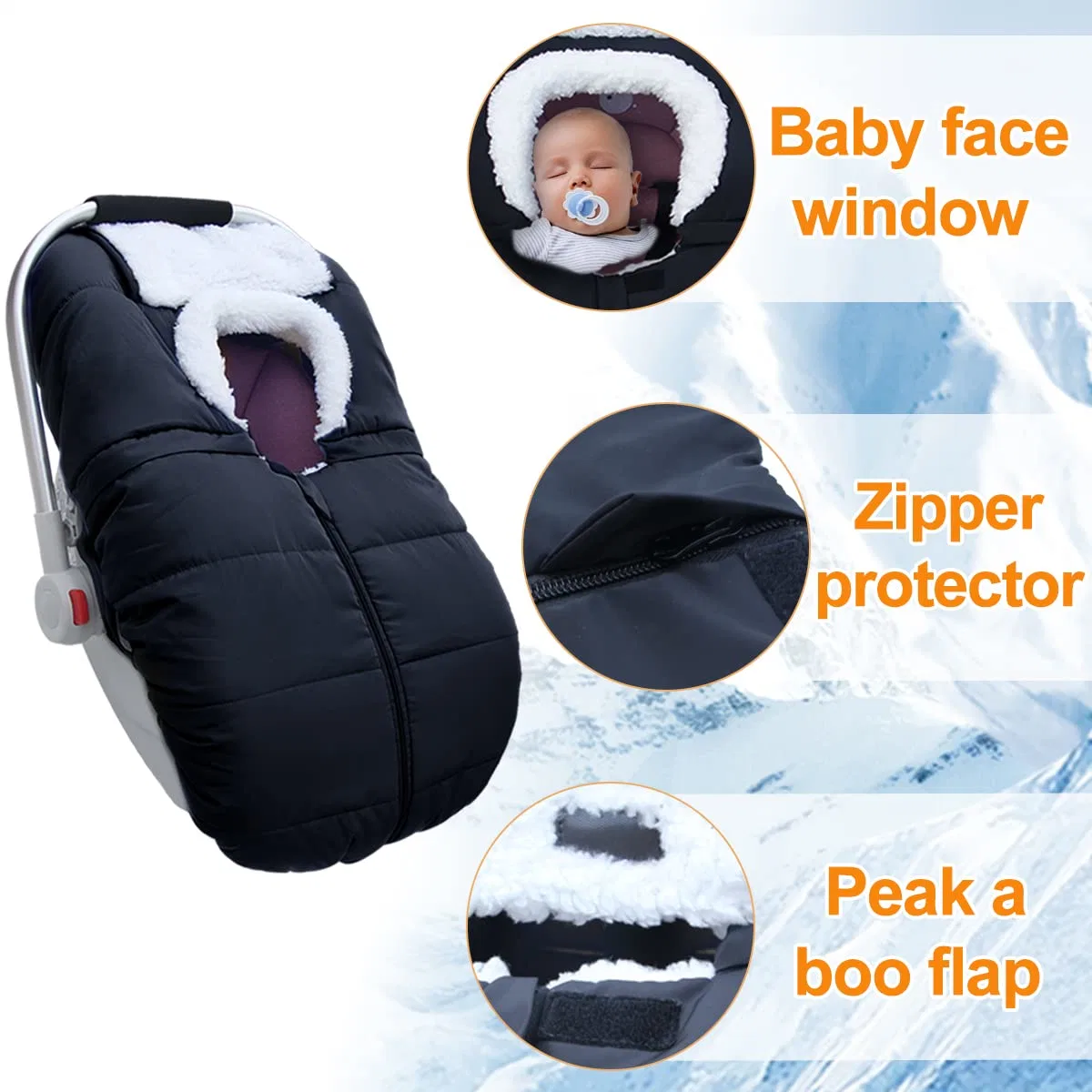 High quality/High cost performance  Baby Infant Car Seat Cover Keep Babies Warm Bunting Bag