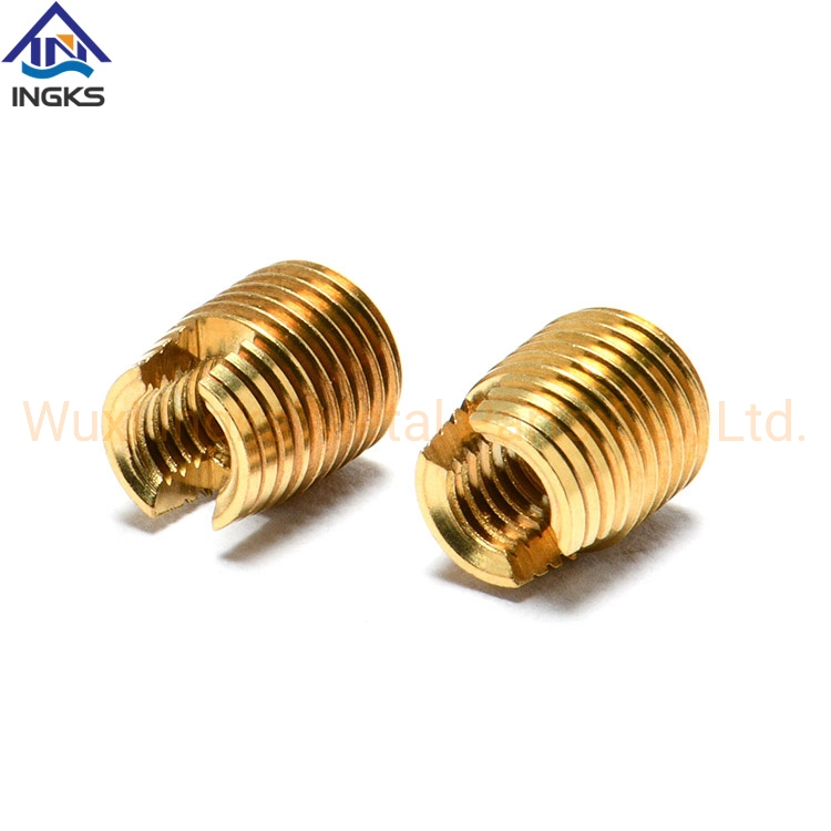 China Manufacturer Brass Flat Head Slotted Bottom Self-Tapping Threaded Inserts