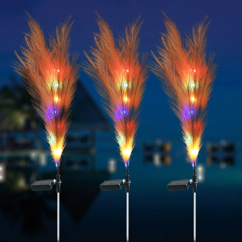 Pampas solares duraderas Grass camino Decorativo paisaje Fibra óptica luces Ci24775