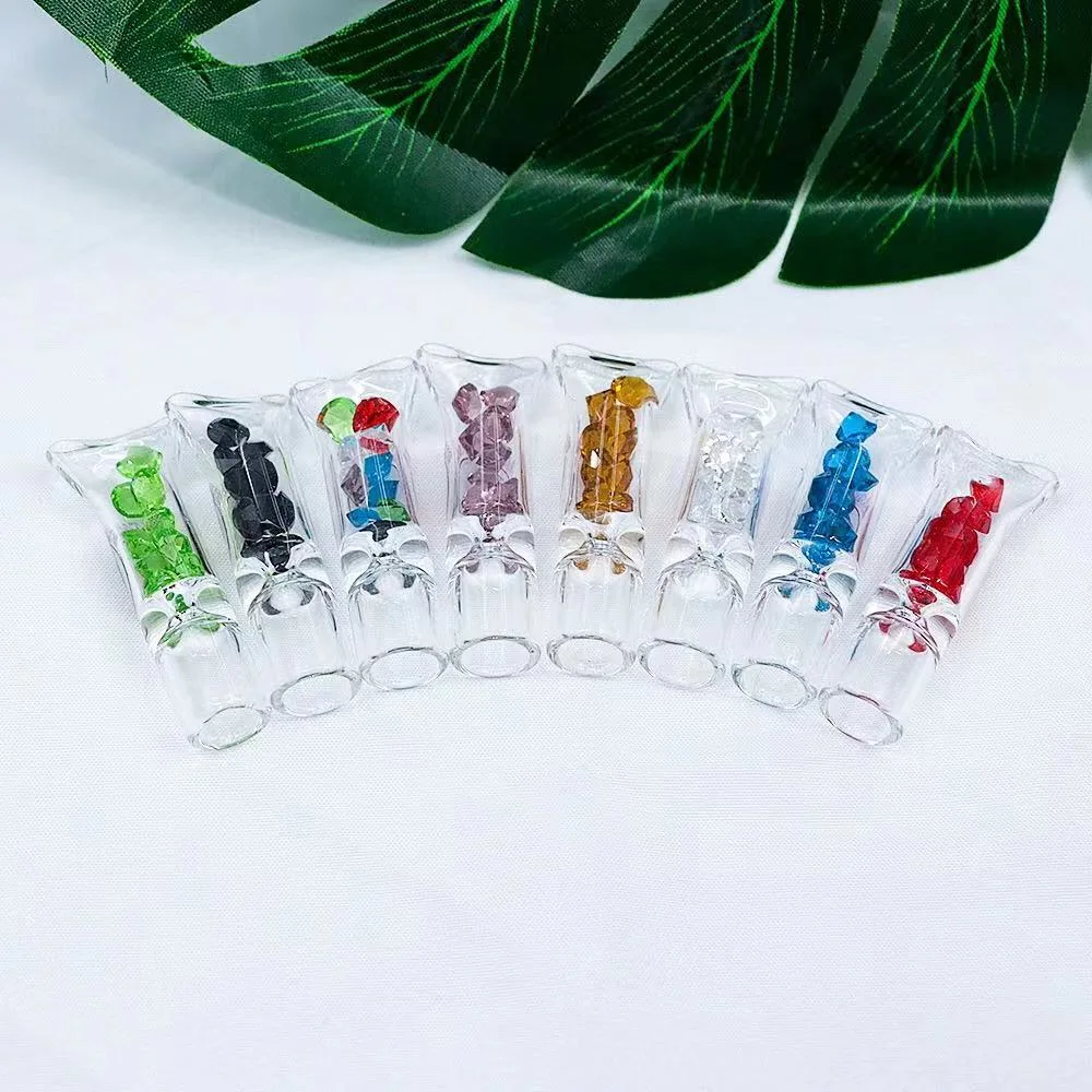 New Glass Pipe Filter Cigarette Holder Accessories Include Color Filter Stone Wholesale Glass Filter Tips
