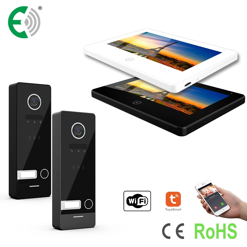 UTP/IP WiFi 7 Inches Home Security Touch Screen Video Doorphone Interphone Kit with Card Unlock