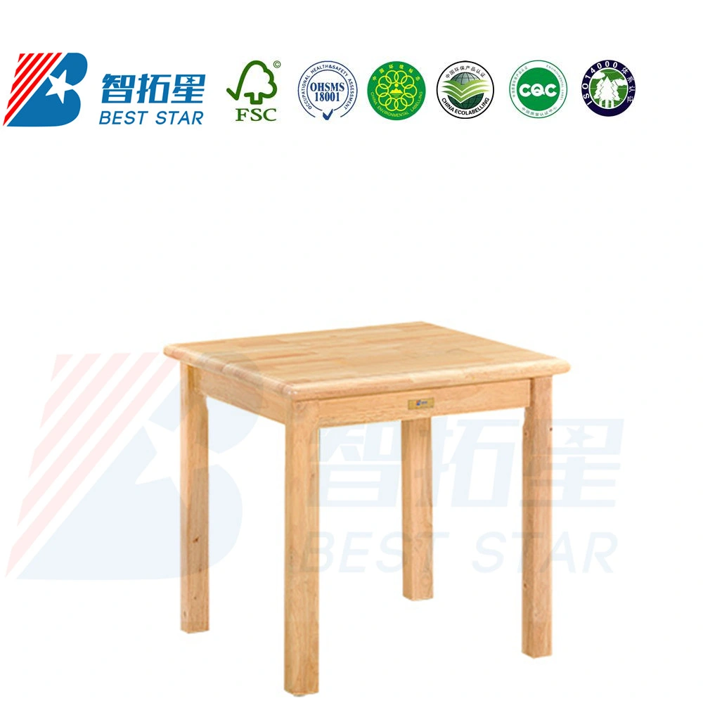 Children School Furniture, Children Square Solid Wood Kids Table, Preschool and Nursery Study Table, Kindergarten Classroom Student Table