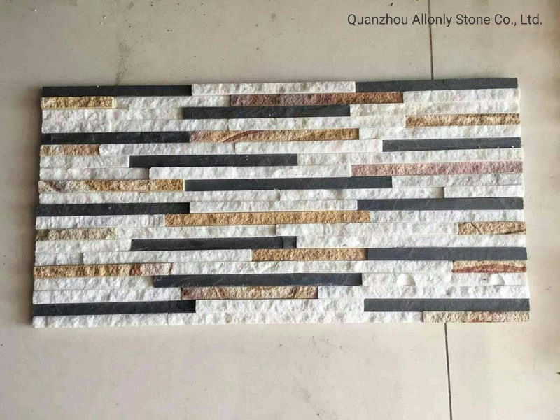 Mixed Color Decorative Slate Pencil Panel Natural Wall Cladding