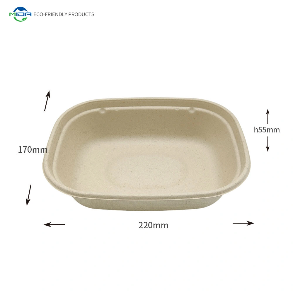 11000ml Disposable Biodegradable Bagasse Take Away Food Container Pulp Packing Lunch Box Burger Box Compostable Disposable Tableware
