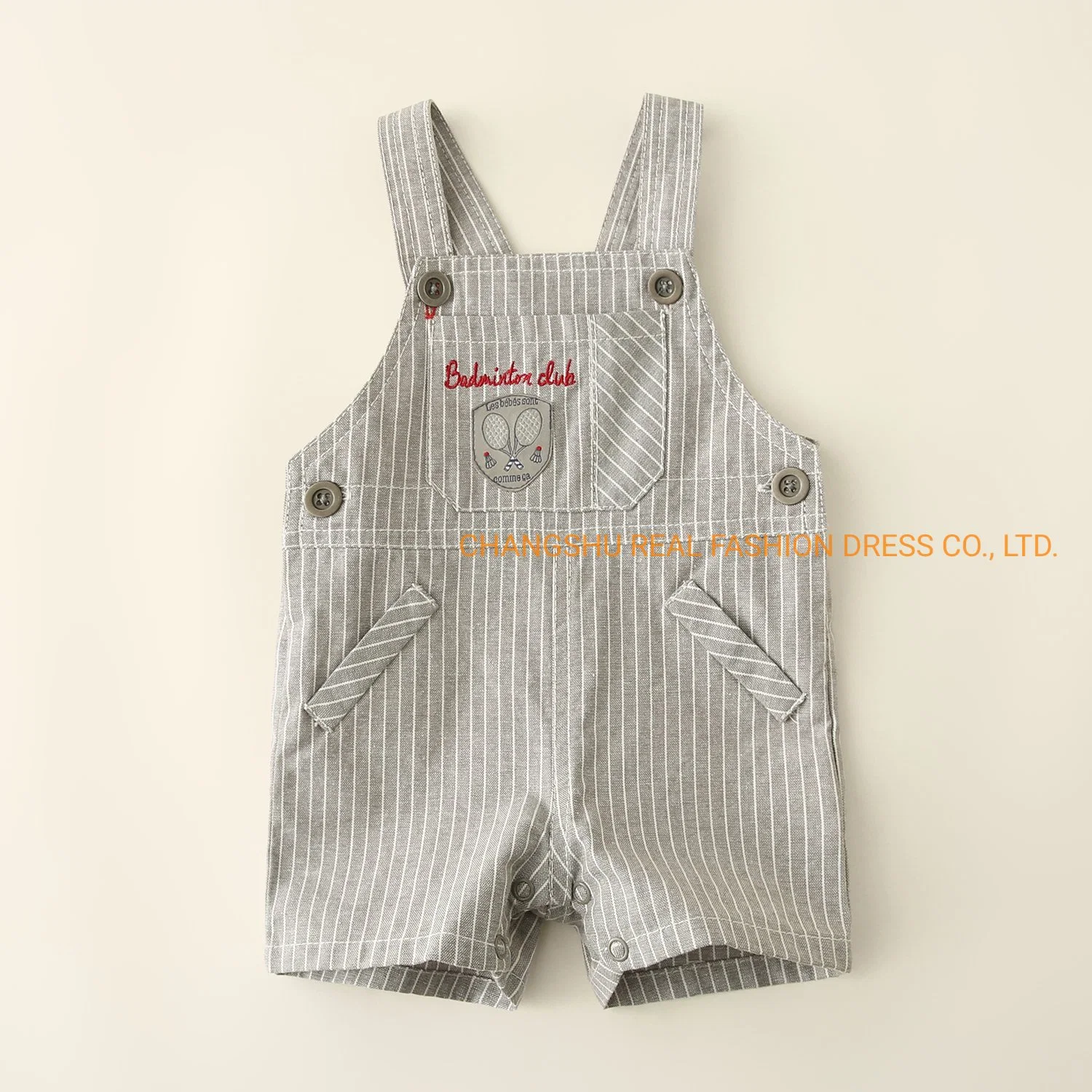 Infant Boy Girl Baby Woven Suspender Short with Pocket Clothes