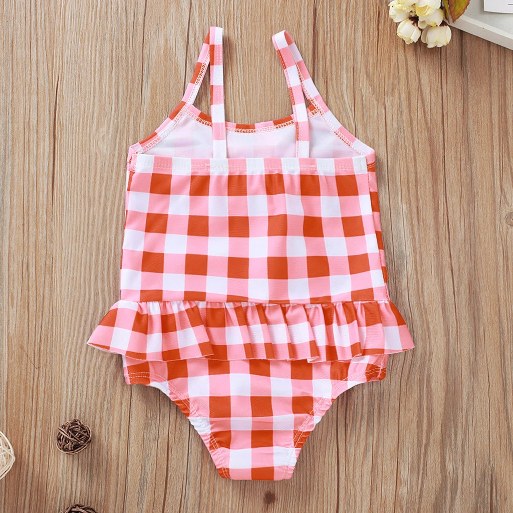 Girls Swimwear Infant Kids Baby Fashion Newborn Baby Bathing up Plaid Swimsuit 2020 Summer Clothes