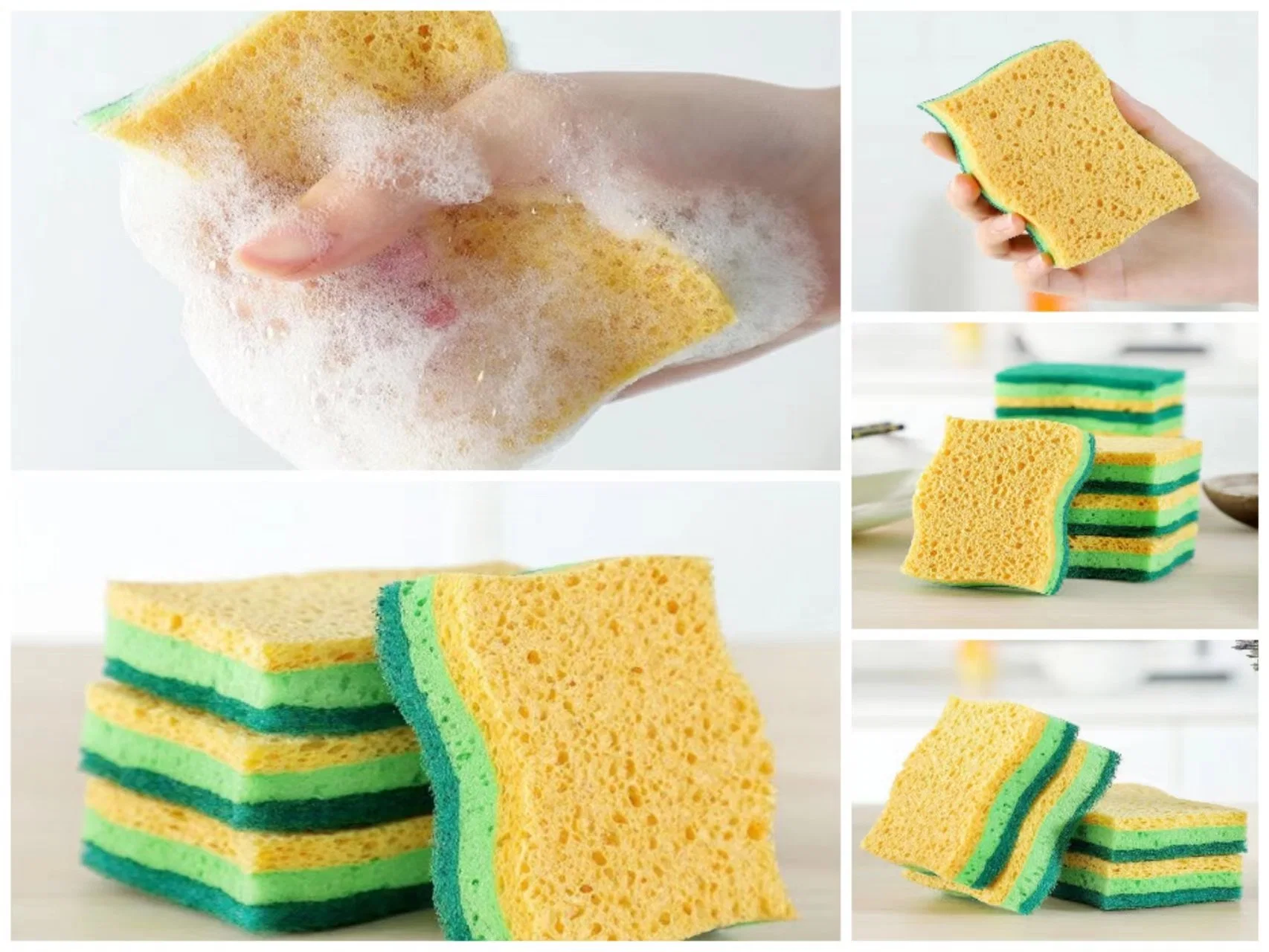 Different Color S Shape Kitchens Bathroom Multi-Use Heavy Duty Scrub Sponge Magic Cleaning Sponges Eraser Sponge Cleaning Pads