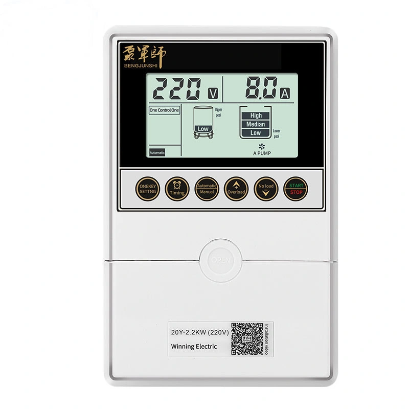 Monitorização do nível do depósito de água LCD monofásico e sistema de controlo da bomba 3 HP