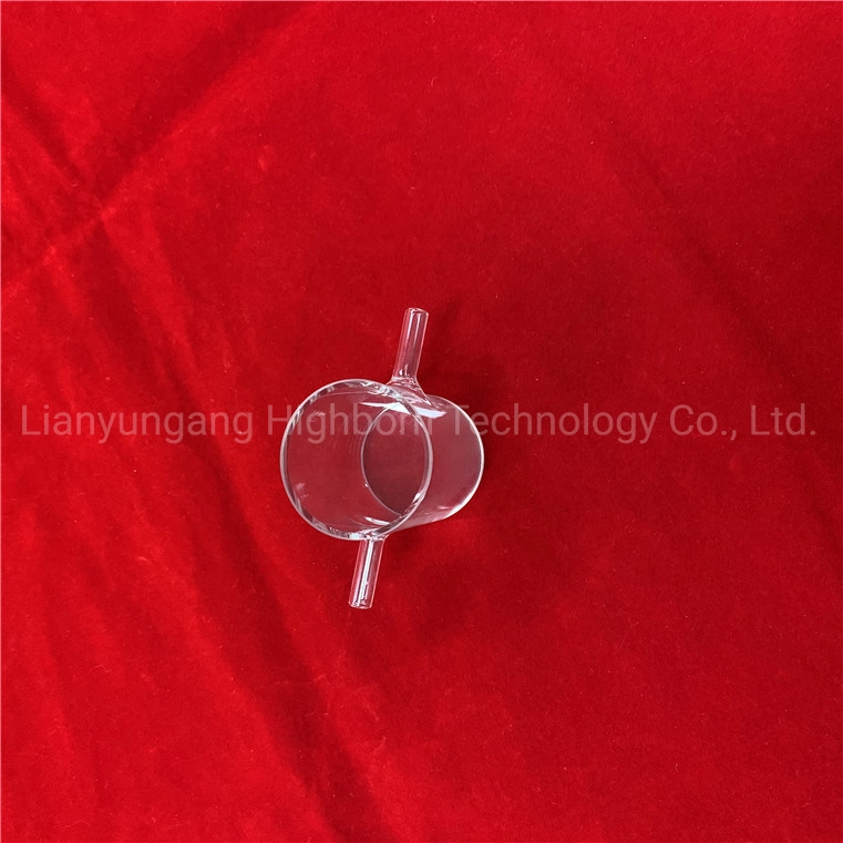 High Purity Transparent Polishing Two Sides Outlet Tubes Cylinder Quartz Glass Cuvette for Laboratory Research Instruments