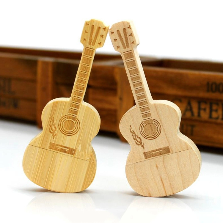 Guitar Shape USB Stick 8GB 16GB 32GB 64GB Wooden USB Memory Drive