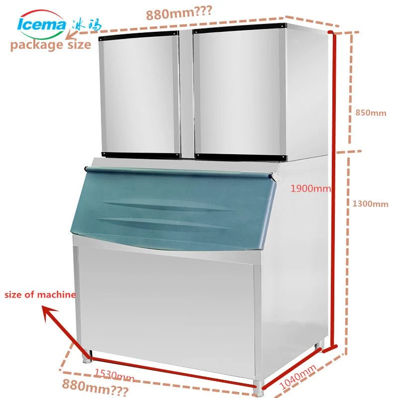 Промышленный ледяной автомат 950 кг с фильтровальным льдом Изготовление машины