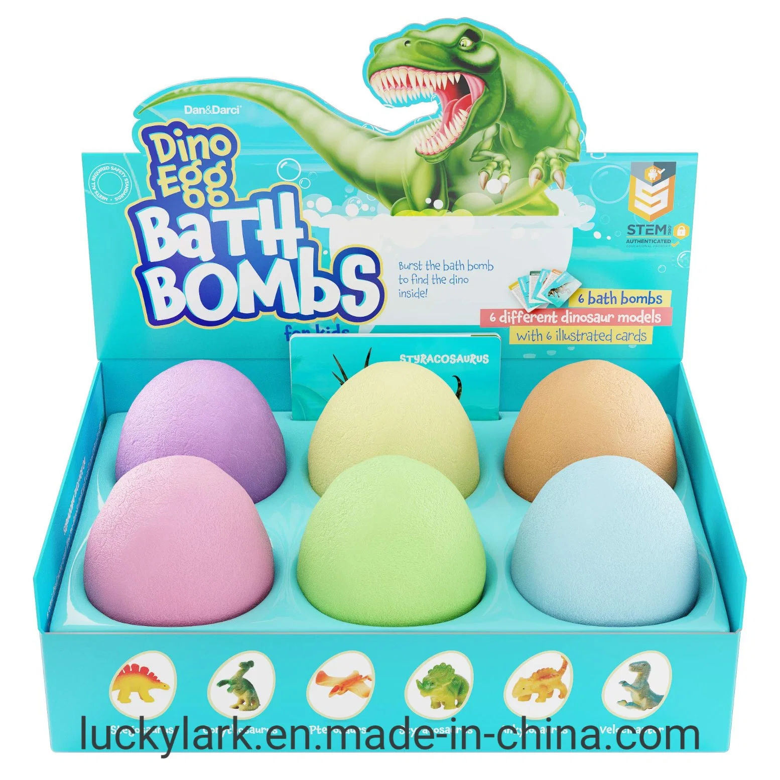 Kids Bath Bomb with Surprise Inside Dinosaur Toys Gift for Boys and Girls Easter Toy Kid Gifts - Fun Educational Bath Toys