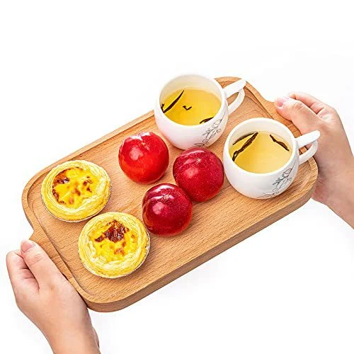 Wholesale Solid Wood Serving Tray Tea Fruit Snack Coffee Tray Wooden Tray