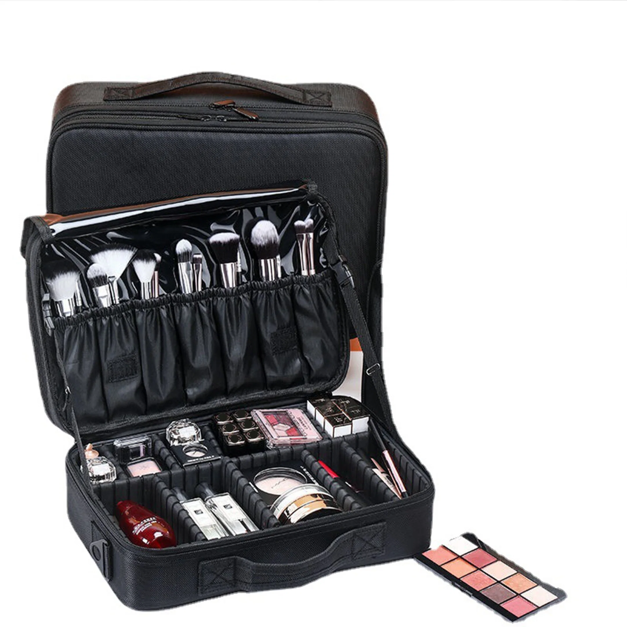 Professional Cosmetic Makeup Bag Organizer Makeup Boxes with Compartments Carry Travel Cosmetic Case