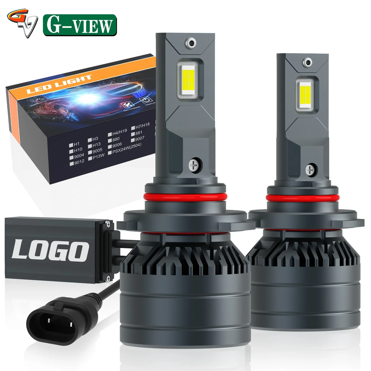 G-View 20000lm مصباح LED للإضاءة الأمامية للدراجات النارية / السيارات مصباح LED H4 H7 9005 9006 9007 شعاع منخفض 105 واط مصابيح LED عالية الطاقة