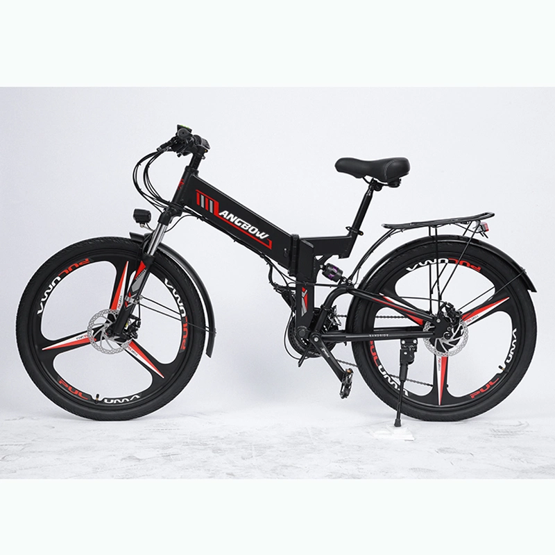 Black/White Folding Electric Bike Ebike Bicycle Integrated Wheel Motor 48V 350W