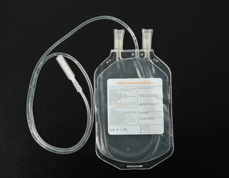 CE/ISO Medical Disposable Sterile Manufacturers Price PVC Cpda-1 Blood Collection Bag 100 Ml 250ml 450ml 500ml Medical Quadruple Triple Double Single Blood Bag