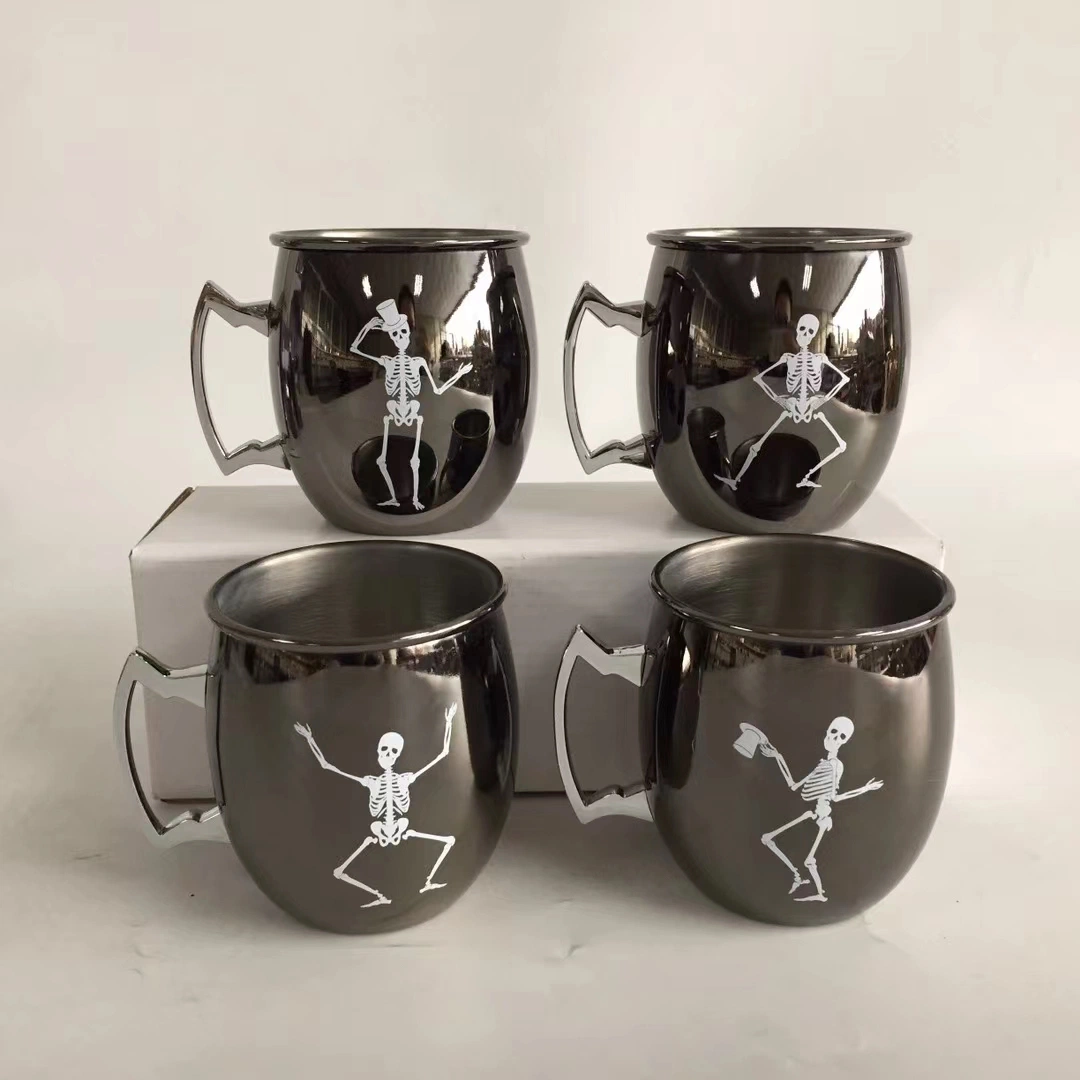 500ml Electroplating Black Stainless Steel Cup Moscow Mule Coffee Mug