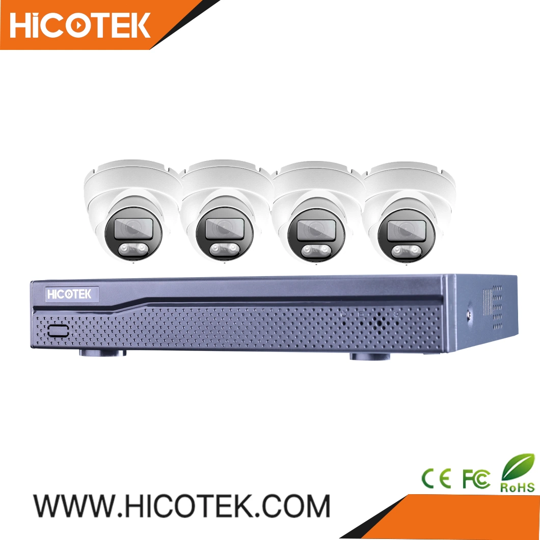 Высокое качество Hicotek низкая стоимость H265+ 4K 8MP канал CCTV IP-Poe Colorvu ночное видение на камеры безопасности сетевой видеорегистратор DVR системы с помощью интеллектуальных прав обнаружения Rtmp телефон APP