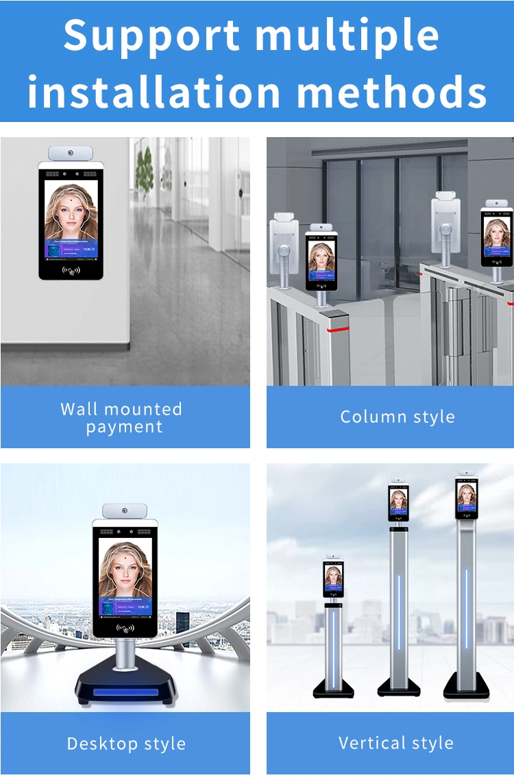 Face Recognition Thermometer Intelligent Time Attendance Access Control Turnstile Gate Barrier High Speed Turnstile Mechanism