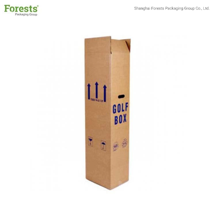 caja de cartón de Embalaje marrón largo para el club de golf de artículos deportivos Golf Packaging cartón ondulado
