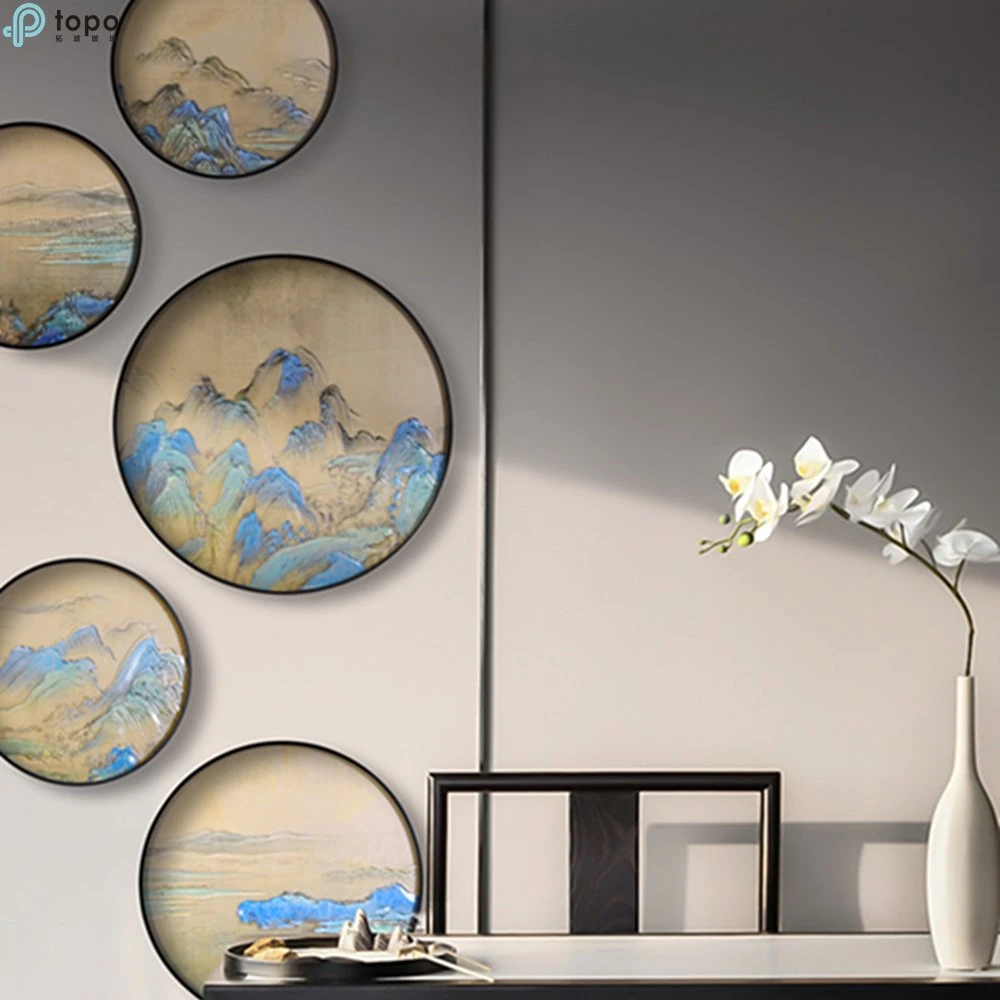 600mm Circle Nordic Decorative Abstract Famous Landscape Scenry Oil Painting (MR-YB6-2053E)