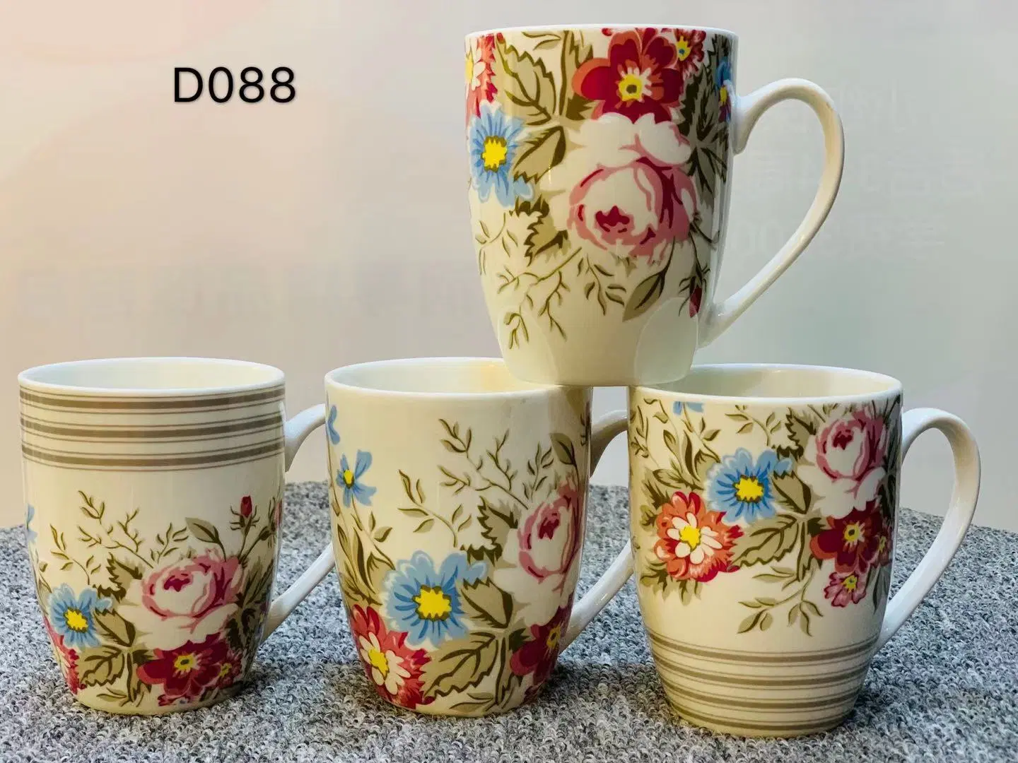 Factory Manufacture Wholesale/Supplier Price Flower Pattern Printing Coffee Tea Hot Liquid Ceramic Porcelain Cup Mugs