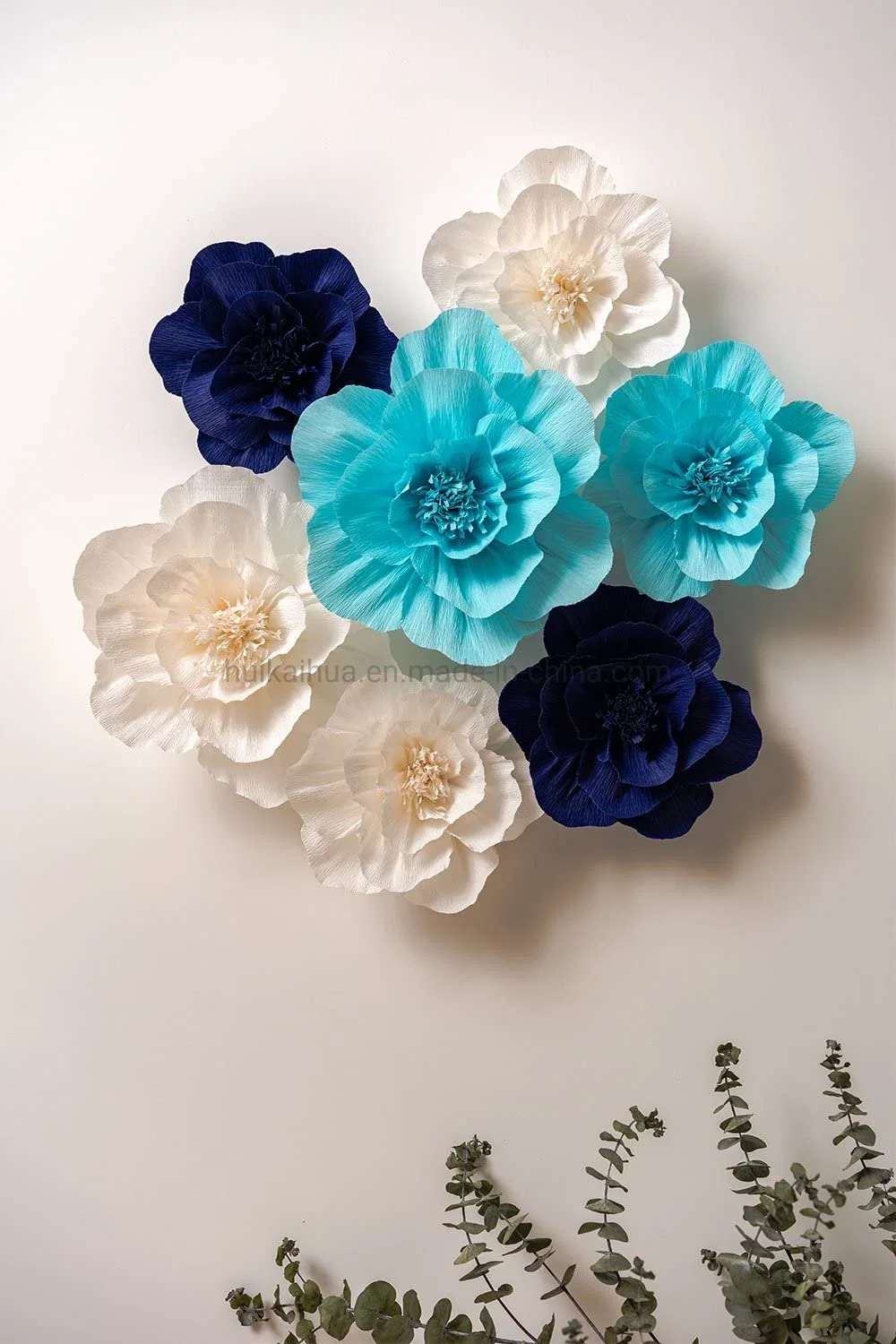 Hkh Mix Color 3D Wall Crepe Paper Flower Decorations