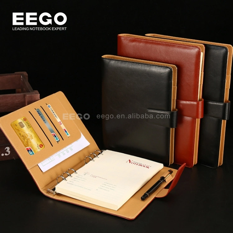 Notebook Manufactures A5 A6 Fancy Wedding Custom Leather Cute Refillable Loose Leaf Binder Planners and Notebooks