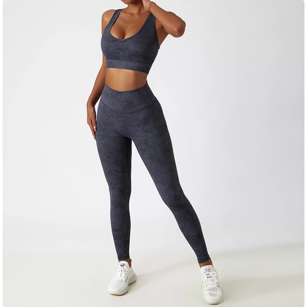 La mujer pantalones de yoga gimnasio elaborar prendas de vestir Push up Leggings elásticos de cintura alta Pantalones Femeninos TIE DYE Leggings establece las prendas de vestir