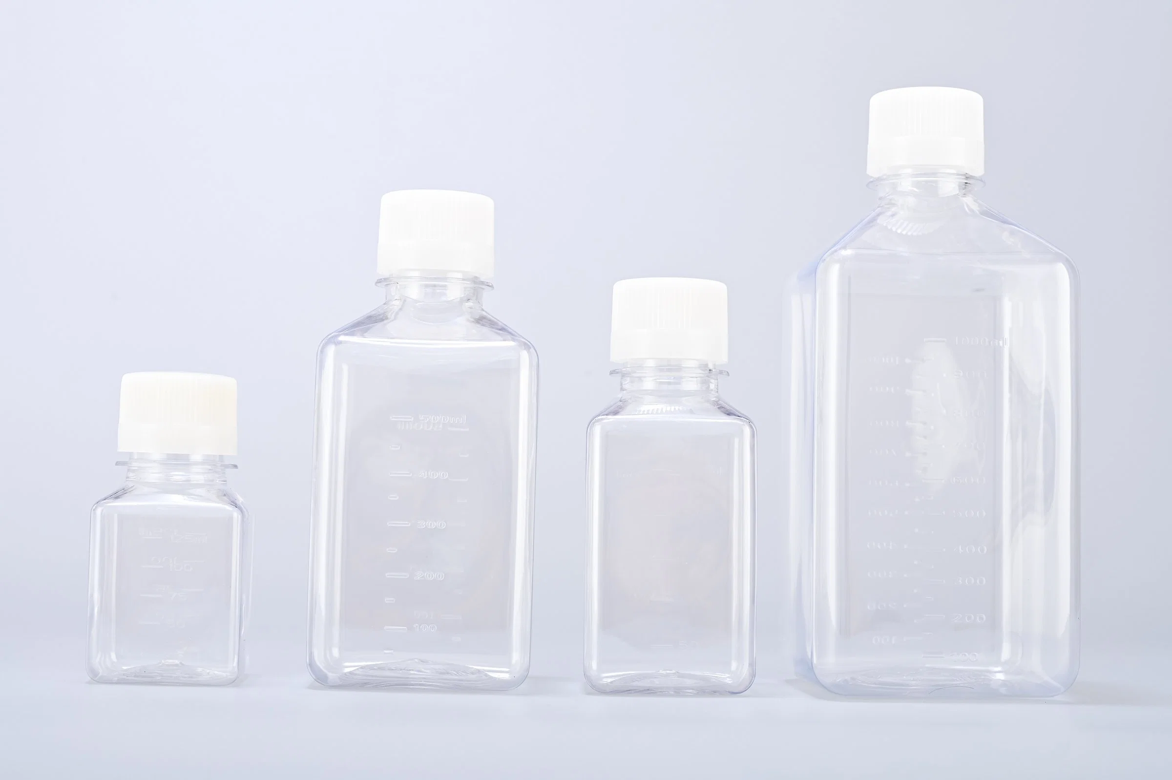 Lab Plastic Square Media Storage Bottle Sterile