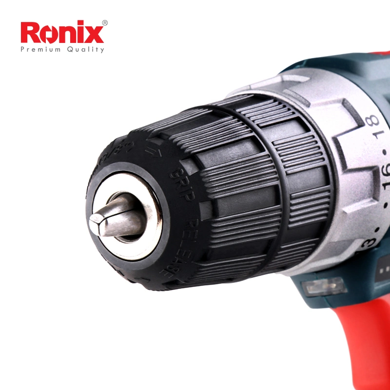 ماكينة الثقب ذات القدرة الودوعية ذات الصدمات اللاسلكية من Ronix 8612c Product Cordless Driver Drill تم تعيين الأدوات