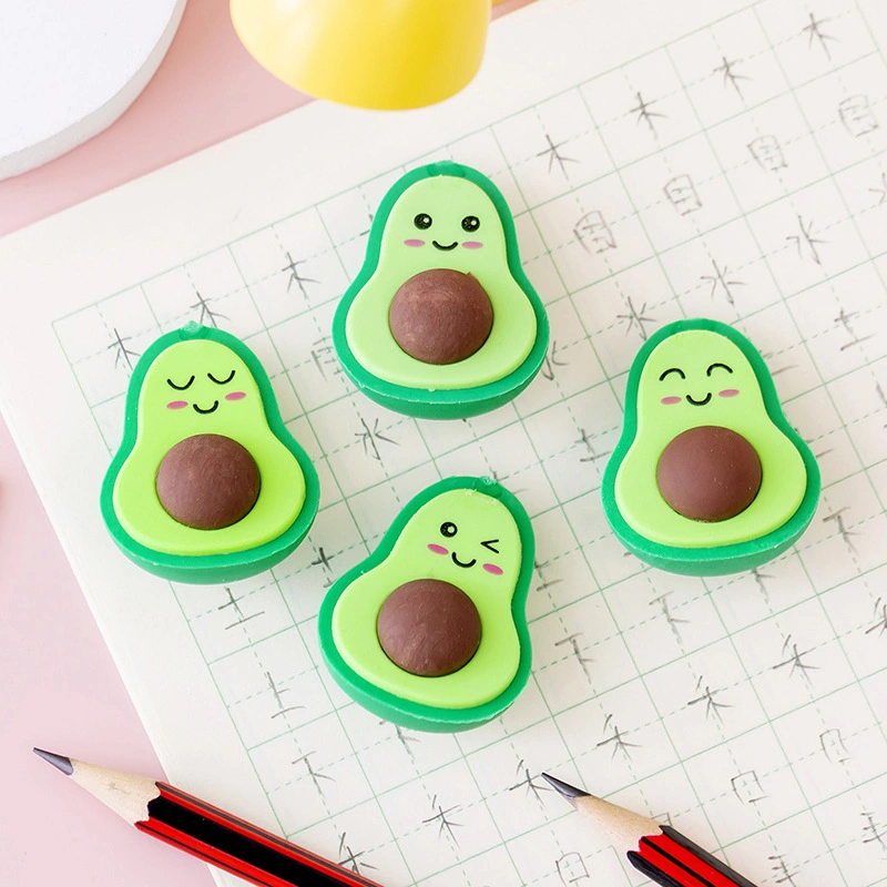 Hot Selling Little Fresh Cute Emoji Avocado Eraser for Students