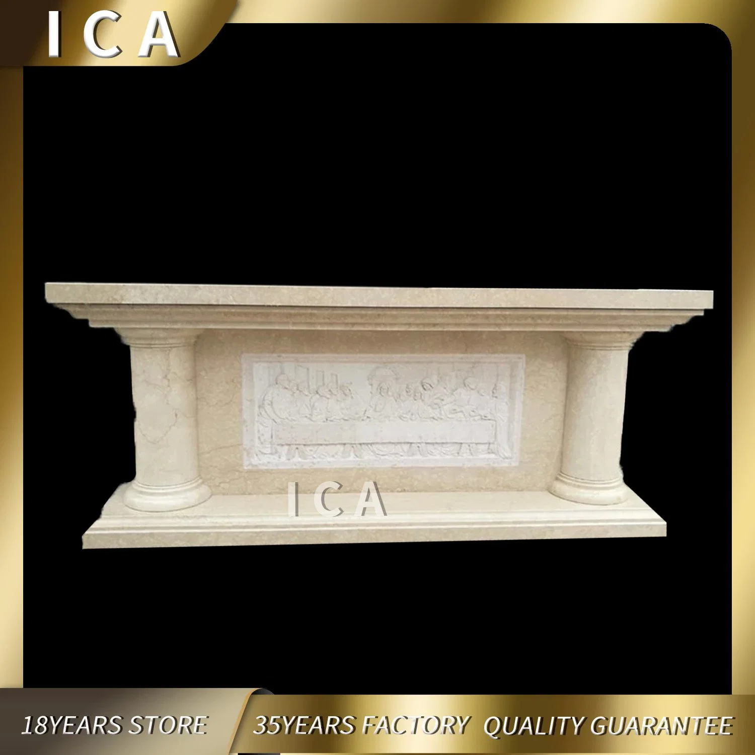 Natural Stone Luxury Customised Church Products Marble Cross الطاولة