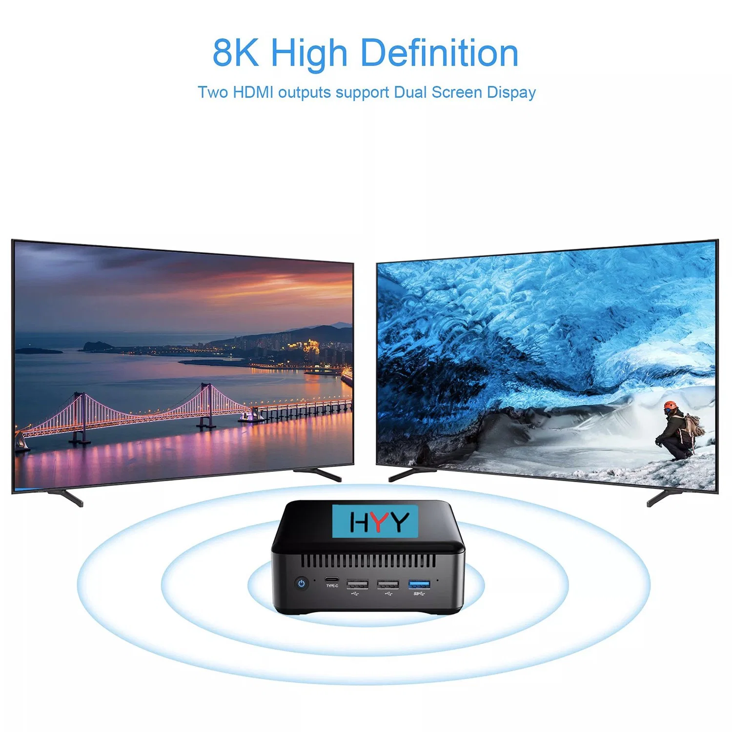 Interfaces USB 8K/4K WiFi Bluetooth 4/8/16 GB de RAM 16/32/64/128 GB de ROM PoE Receptor HD HDMI V60 Rockchip Rk3588 Android 12 Digital Signage Publicidade do Media Player