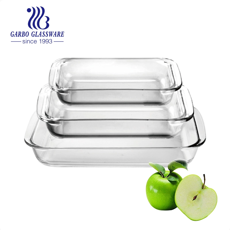 Luxury High Borosilicate Baking Bowls Custom Market Baking Dish Glass Bakeware for Kitchen Service and Microwave Safe