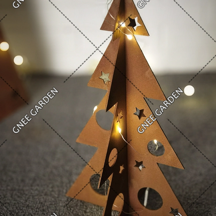 Hot Sale Tabletop Home Decoration Solid Rusty Christmas Trees