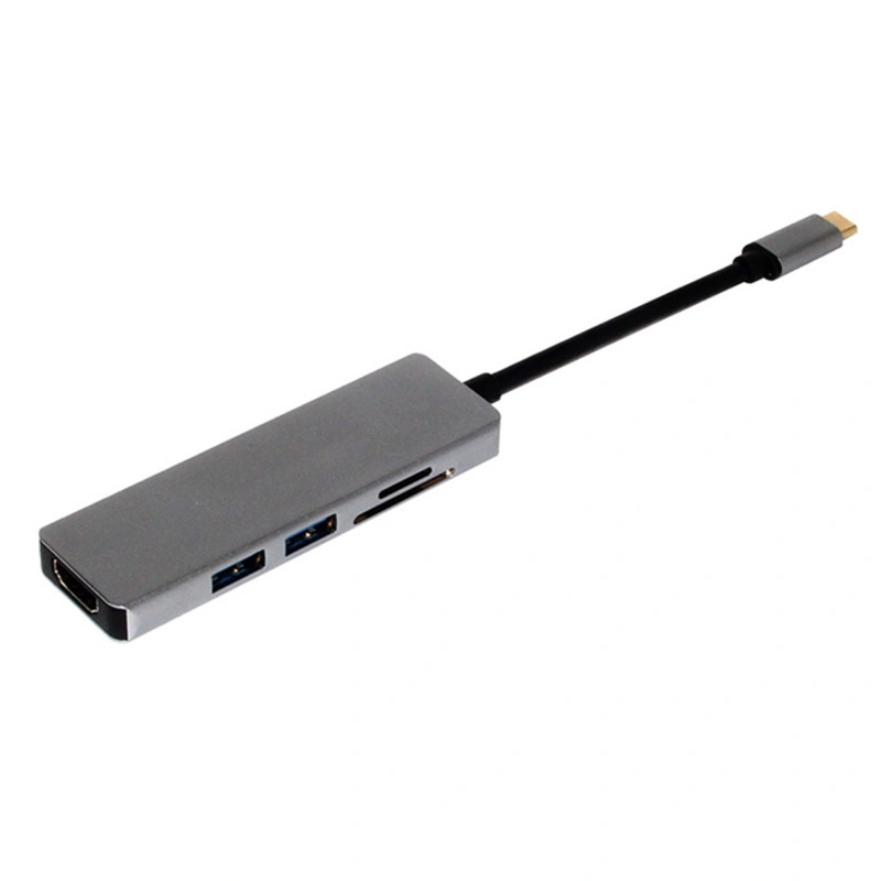 Hub Multi-Port tipo C com leitor de cartões SD HD 3.0USB 5in1