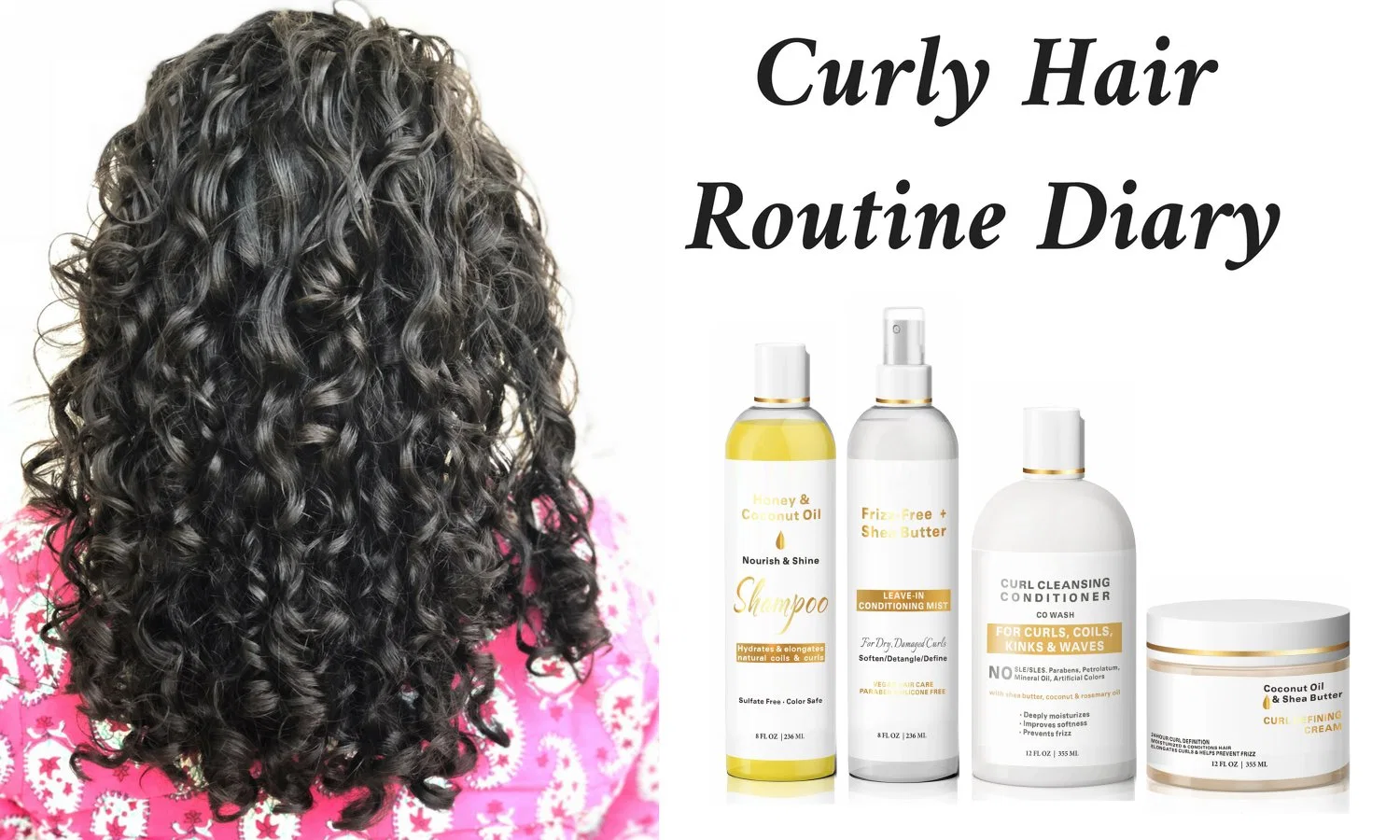 Organic Hair Shampoo Set Hair Care Set for Curly Hair Free of Paraben & Sulfate