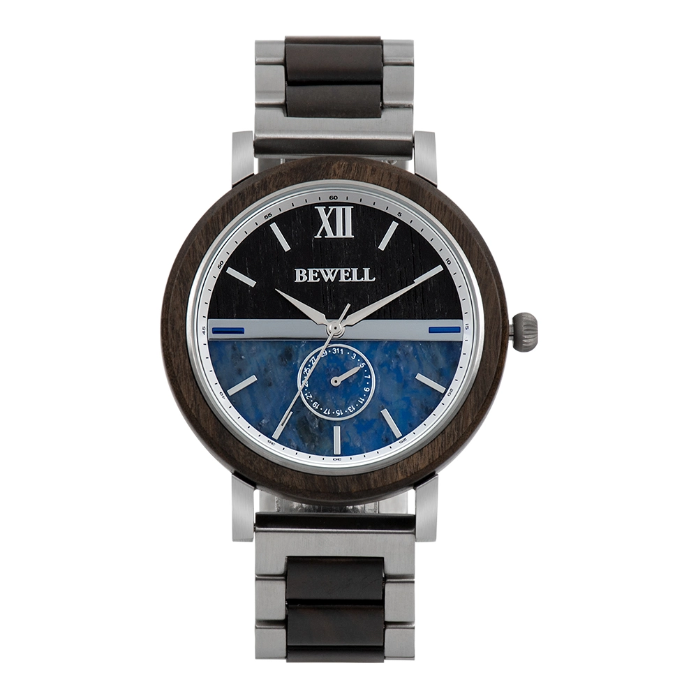 Venda por grosso de forma personalizada de fábrica de relógios de quartzo de Aço Inoxidável Movt Japão com relógio de pulso de madeira