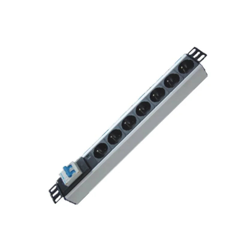 6/8/10/12 Ports French PDU with Single Light Surge Protection for Vertical Horizontal Rack