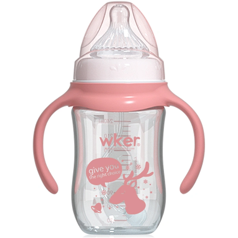 Multi-Functional Straw and Duckbill Wide Caliber PP Plastic Baby Feeding Bottle