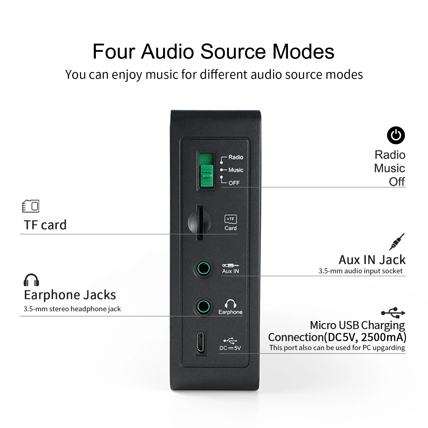 Producto original de fábrica Gtmedia D1 FM RADIO DAB Digital+Bt con pantalla LCD de 1,8 pulg.