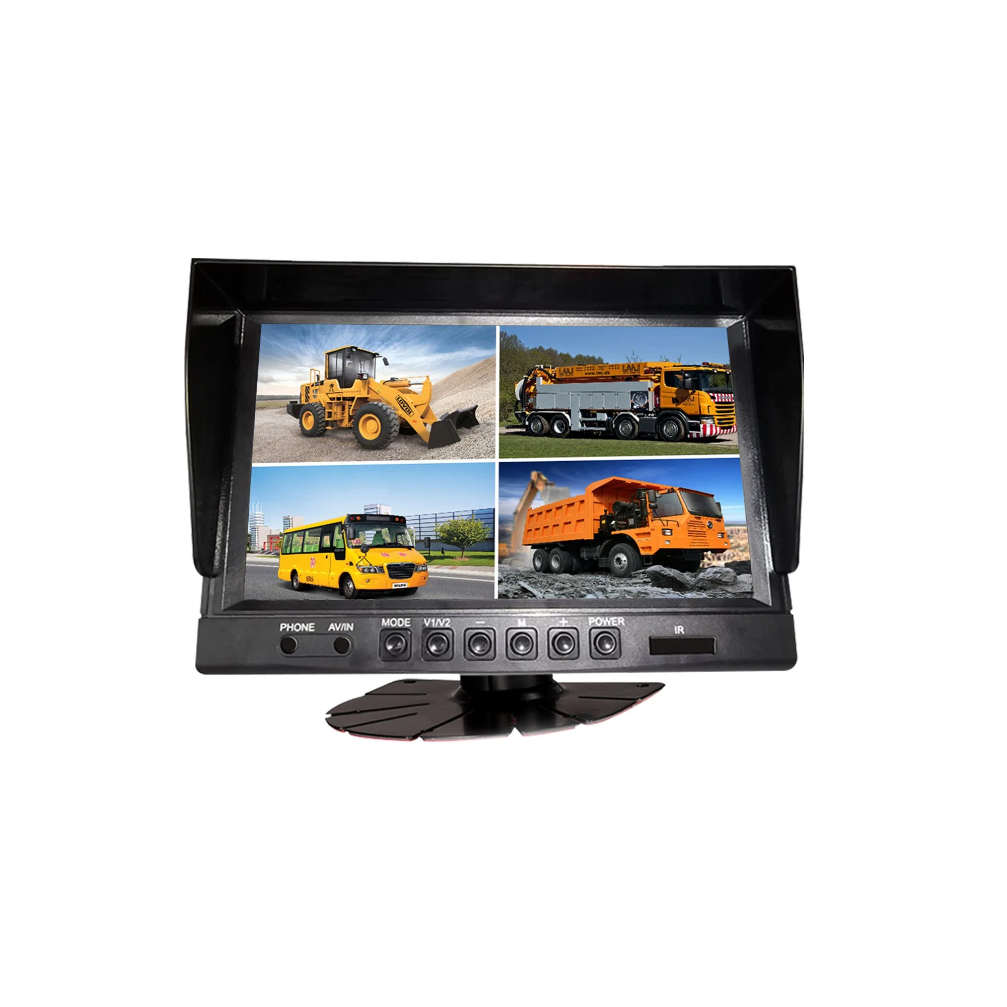 9inch Dash Mount Quad Monitor Car Display Screen with 4 Video Inputs for Reversing Aid Car TFT LCD