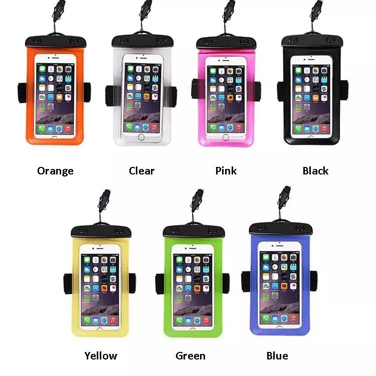 Universal PVC Waterproof Cell Phone Pouch with Armband Mobile Phone Water Proof Case Bag for Swimming