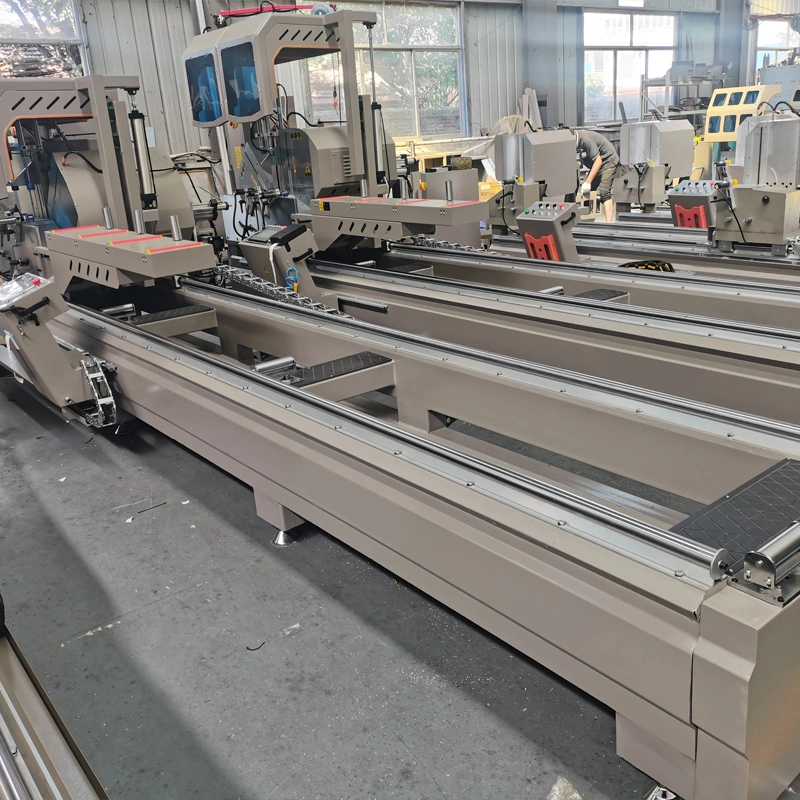 Double-Head Saw CNC Cutting Machine for Aluminum Material for Cutting of Aluminum Alloy Curtain Wall Materials with High-Precision Rack Motion